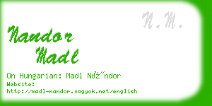 nandor madl business card